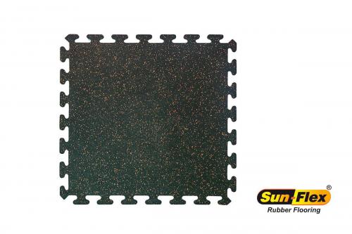 Interlocking rubber tiles made from sun-flex rubber rolls